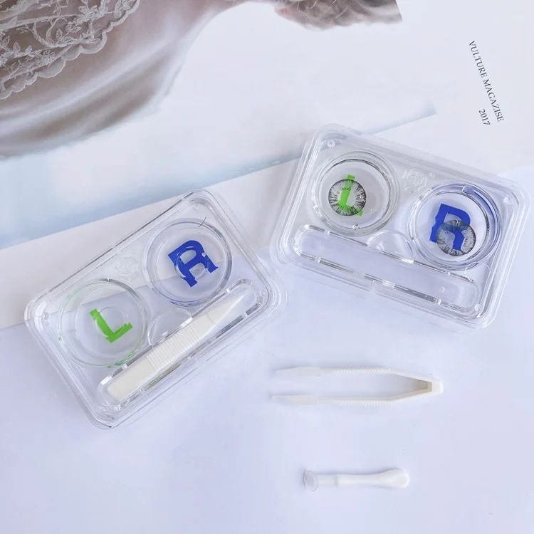 novel transparent eye contact case mesa  wear contact lenses accessories wholesale