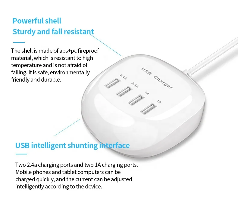NEW USB Smart Charger Multi-Port Quick Charging Type C Multi Charger For Phone Tablet