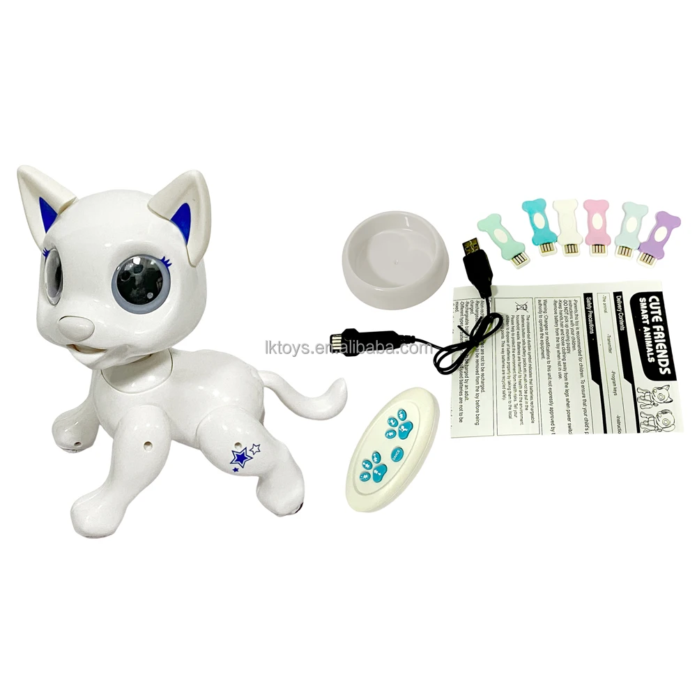 Robot Cat Interactive Hand Motion Gestures Robot Toys Smart STEM Toy Programmable Treats Walking Dancing Robot Pet for Kids