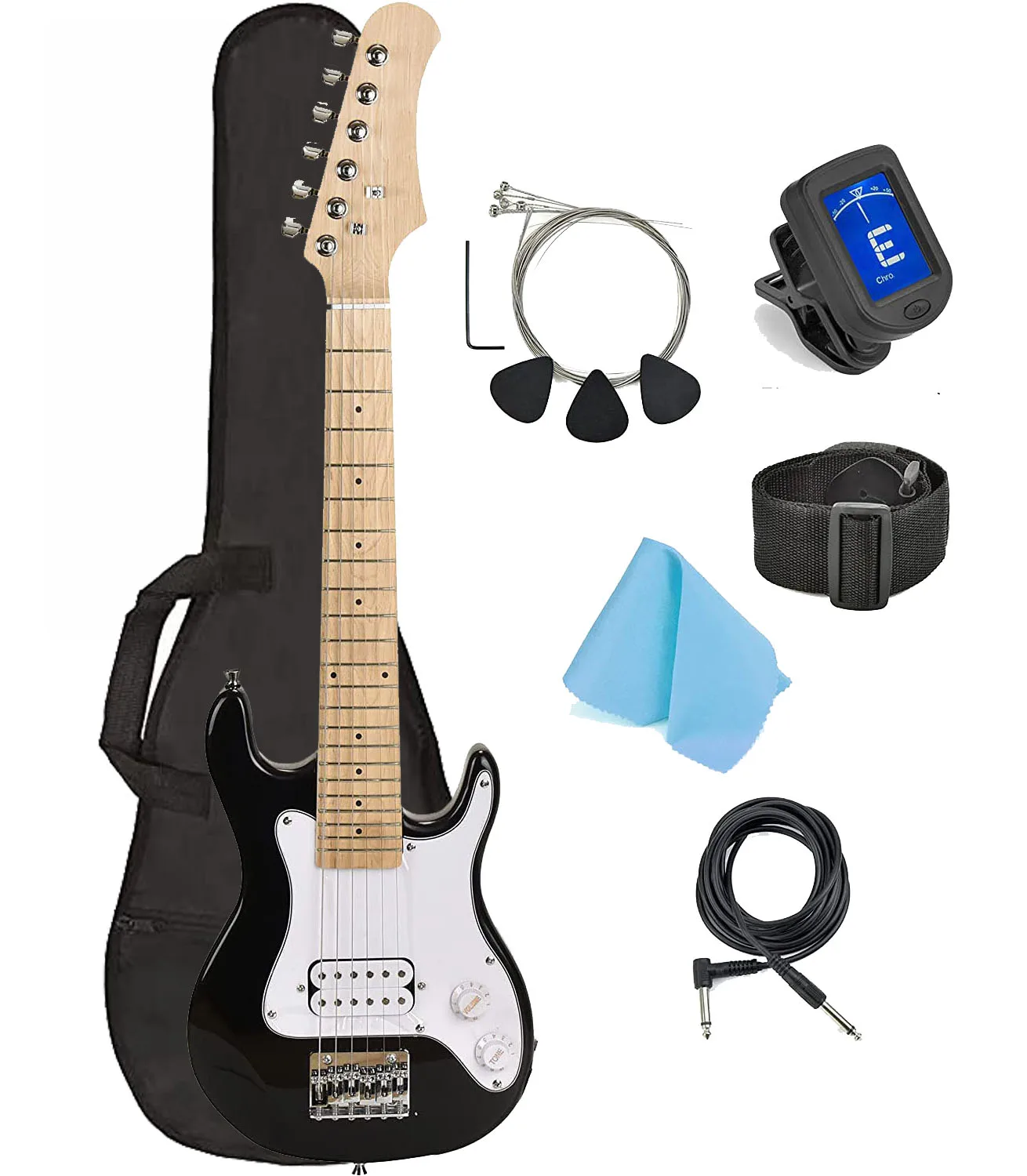 Cheap Electric Guitar BLUE GUITAR 30 Inch  for starter Mini guitar FOR KID with accessories