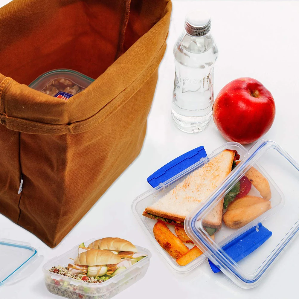 Durable Reusable Insulated Cooler Work Collapsable Picnic  Waxed Canvas Lunch Bag