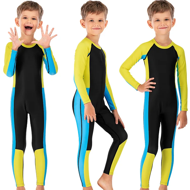 Children full swimsuit manufacturer swimming costumes for kids-boys one piece freediving wetsuit