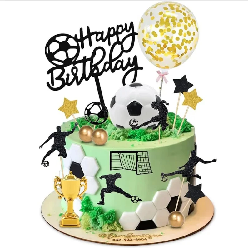 New Football Player Cake Decoration Set Diy Football Sports Party Decoration Cake Topper
