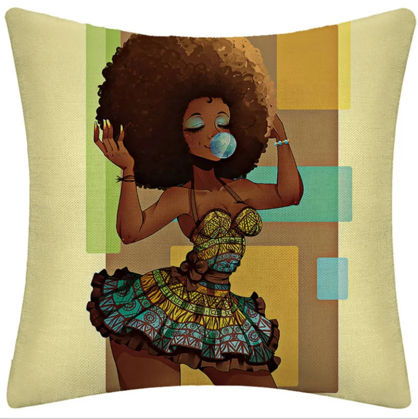 
Wholesale Custom Square Sofa Digital Printed African Pillow Case Cover 