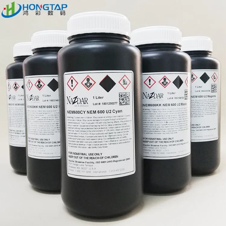 
High Quality Nazdar Fast-Drying Flexo Printing LED UV Ink For Ricoh Gen5 G4 G5 Printhead 