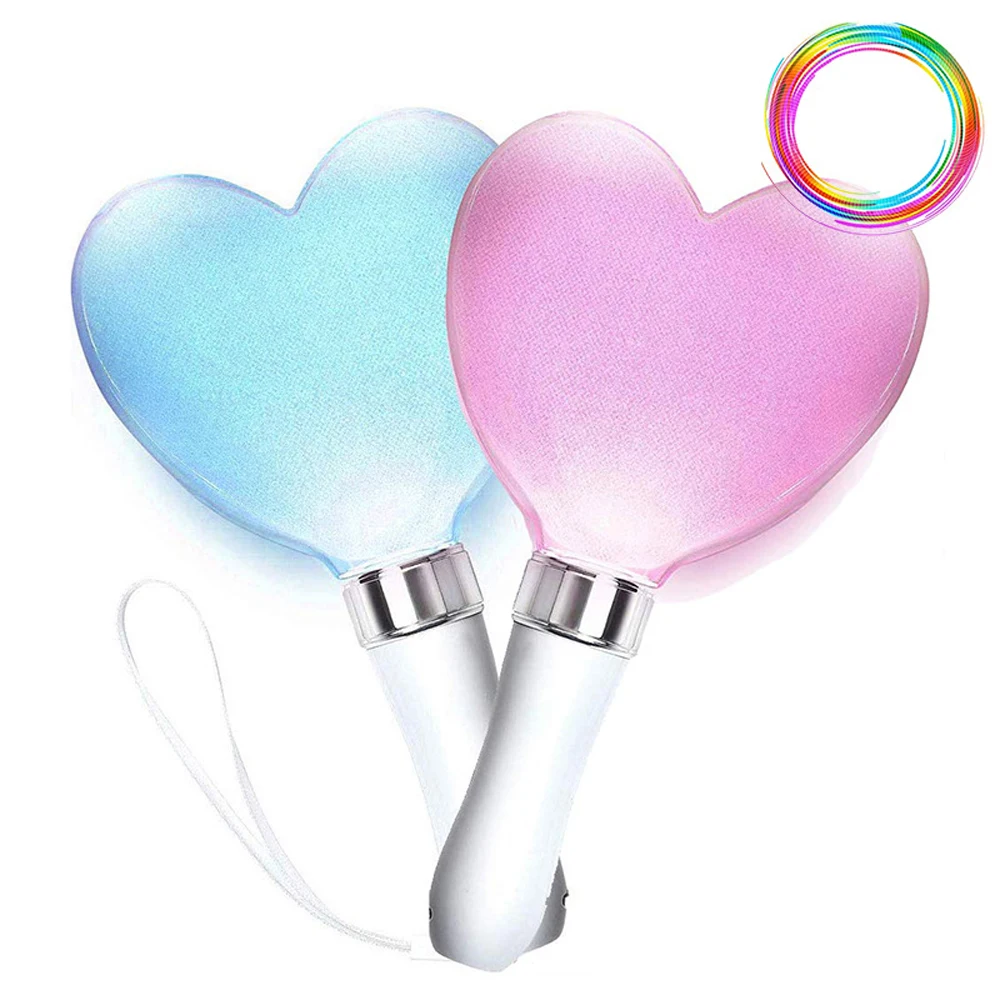 Novelty Cute light up LED Heart Wands light 15 colors Cheer stick lights with Heart Shape for Halloween Concerts Event Party