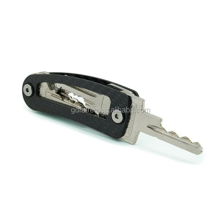New Design custom logo Carbon Fiber Clever Keys Keychain Organizer Compact Smart Key Holder
