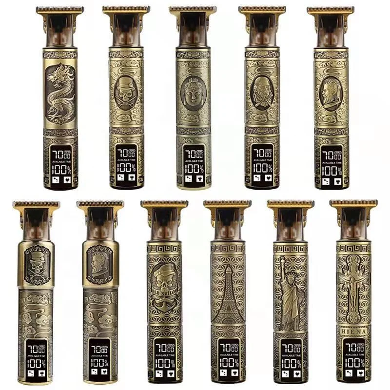 Mens Hair Trimmer Cordless LCD Hair Clippers Zero Gapped T-Blade USB Rechargeable Electric Hair Cutting