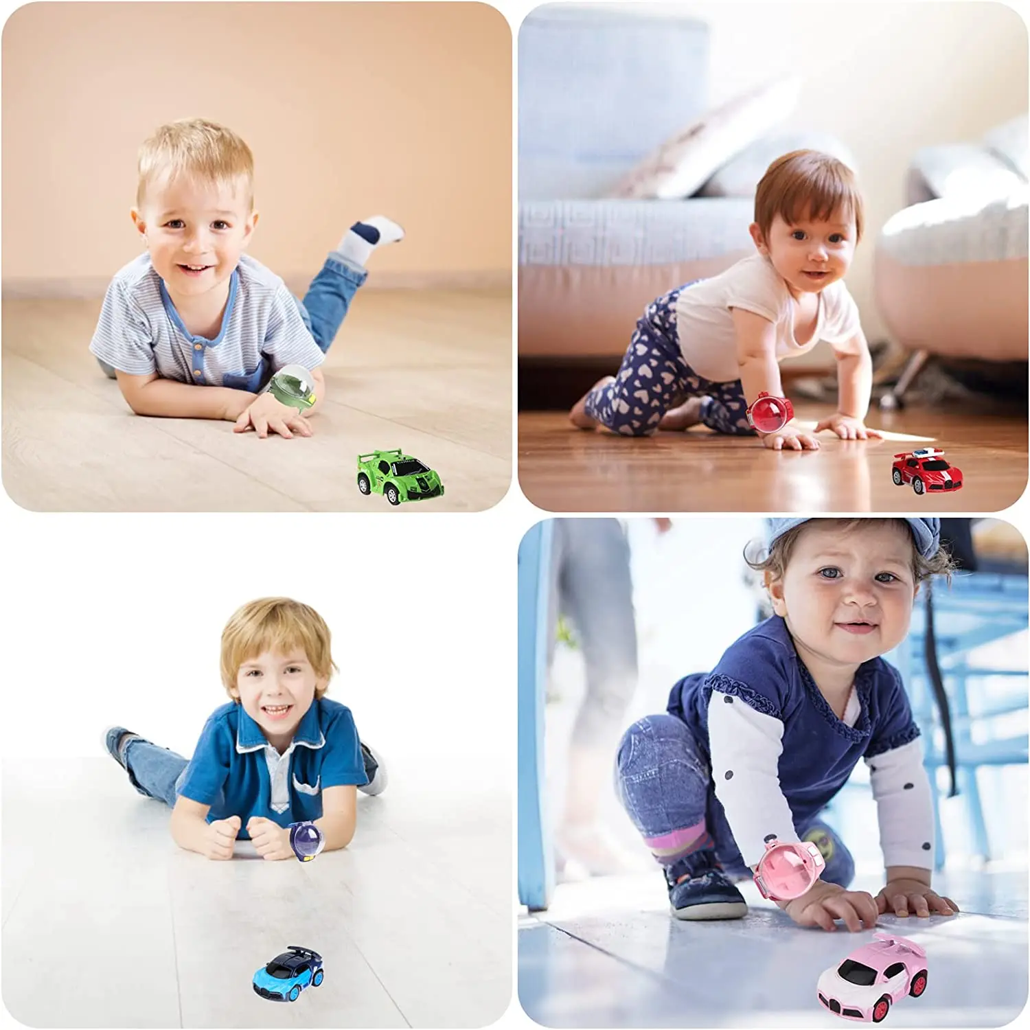 New Mini Remote Control Car Watch Toys for Kids,2.4 GHz Detachable Racing Cars Wrist Watch  Green Dinosaur