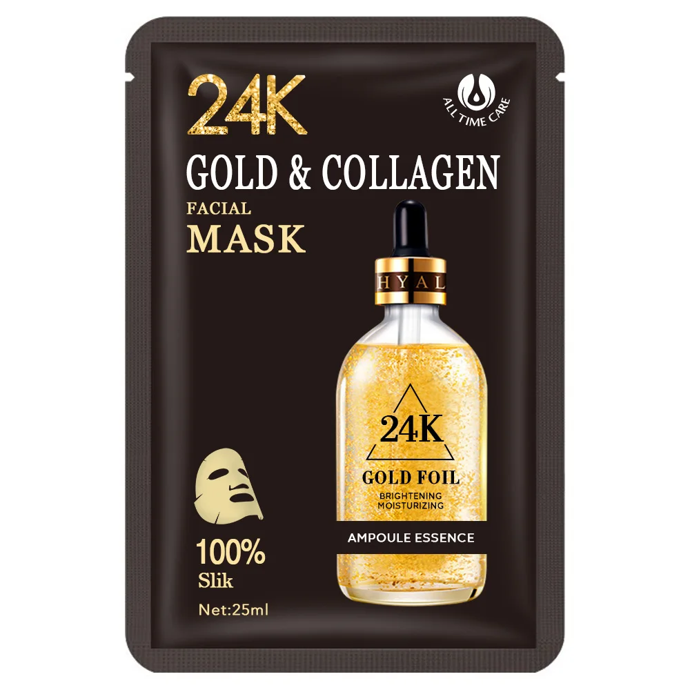 Oem Private Label For Colored Skin Liquid Gel Collagen Moisturizing Whitening/24K Gold Face Masks/24K Gold Facial Masks