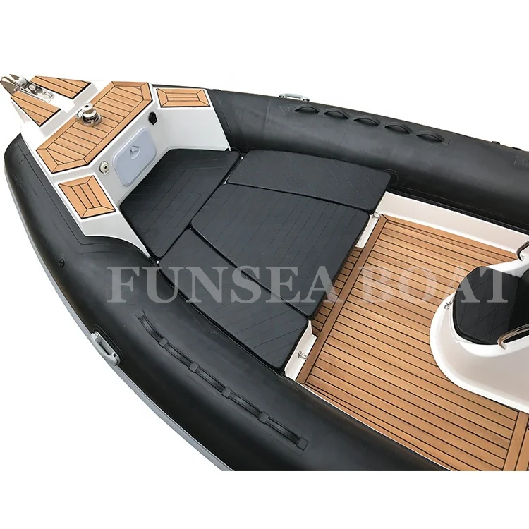 CE Certificate black color 7.6m 25ft rigid inflatable boats for 10 people in hot sale