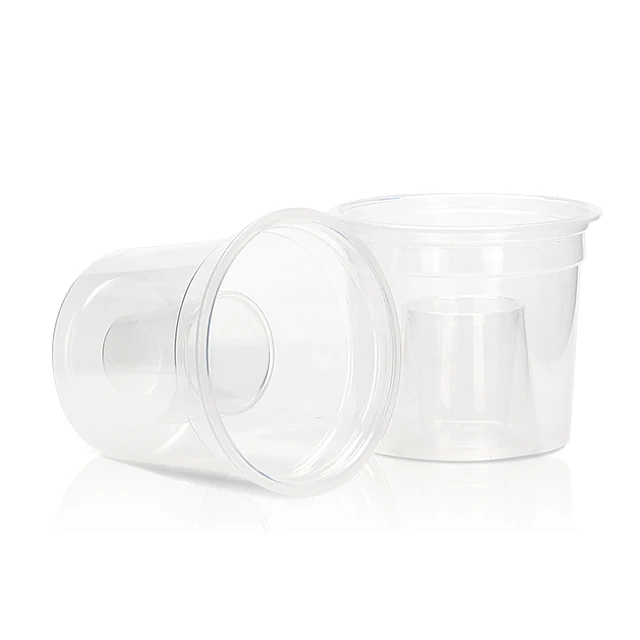 PET Cold Drink Clear Bomb Cup-In-Cup Plastic for Soft Drink Plastic Bomb Shot Cup 150ML