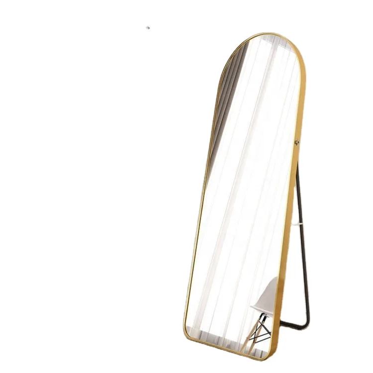 decor living room wall mirror bracket Custom manufacturer  arch floor dressing full body  length   glass mirror