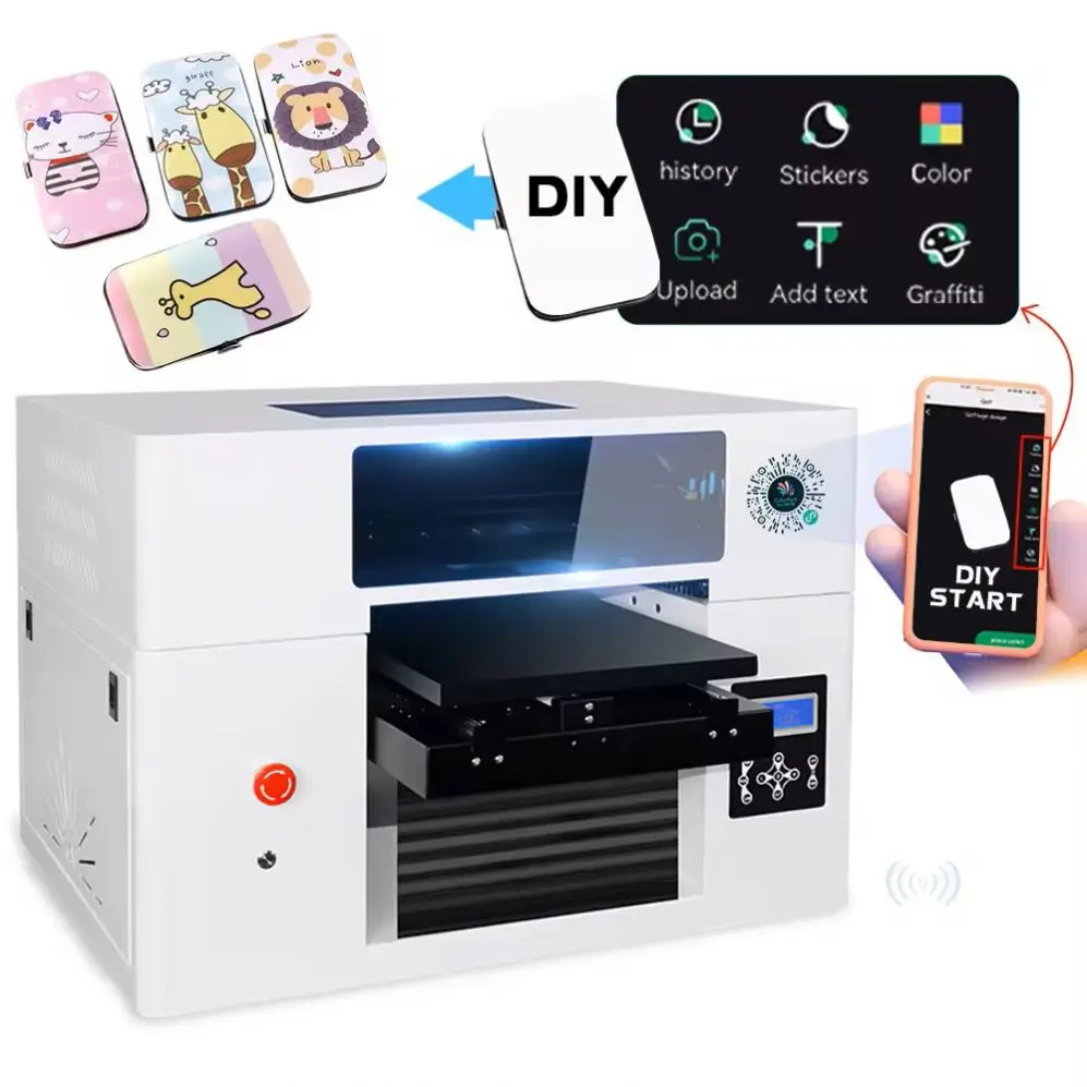Smart UV Printer Inkjet Printer Printing Machine For Businesses Metal Acrylic Bottle Puzzle Plastic Customizable Printer