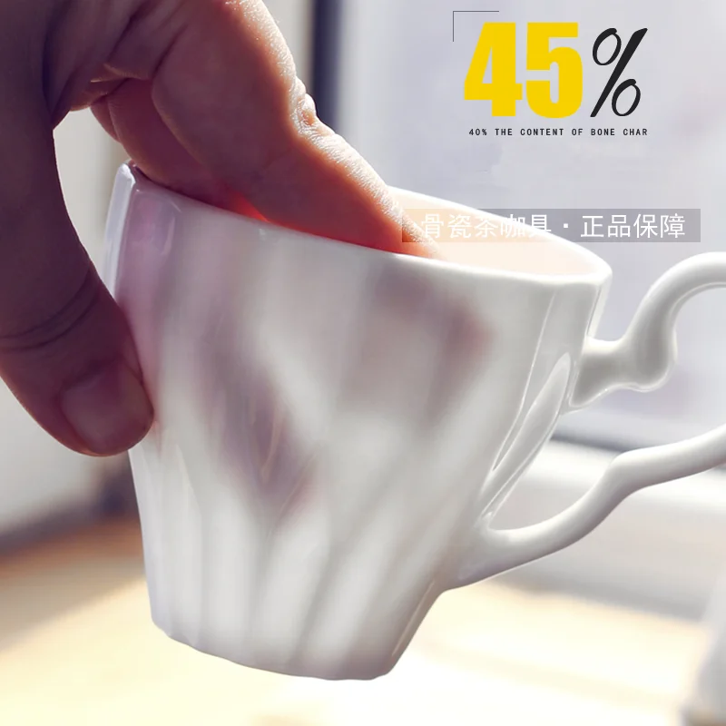 white  ceramic  bone china  British tea  pot  teaware Coffee Set Afternoon coffee set