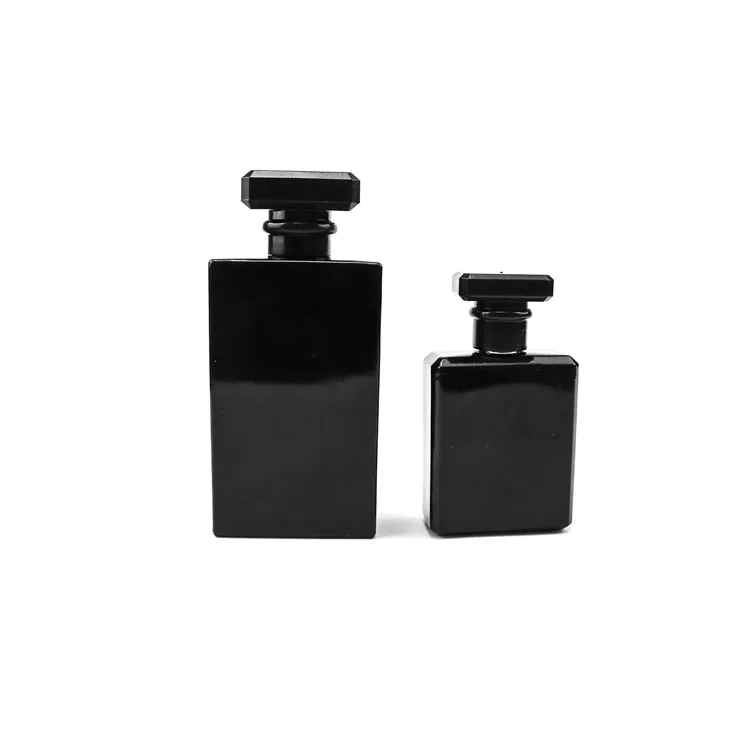 Luxury empty flat  square transparent perfume atomizer mist 30ml 50ml 100ml glass perfume spray bottle