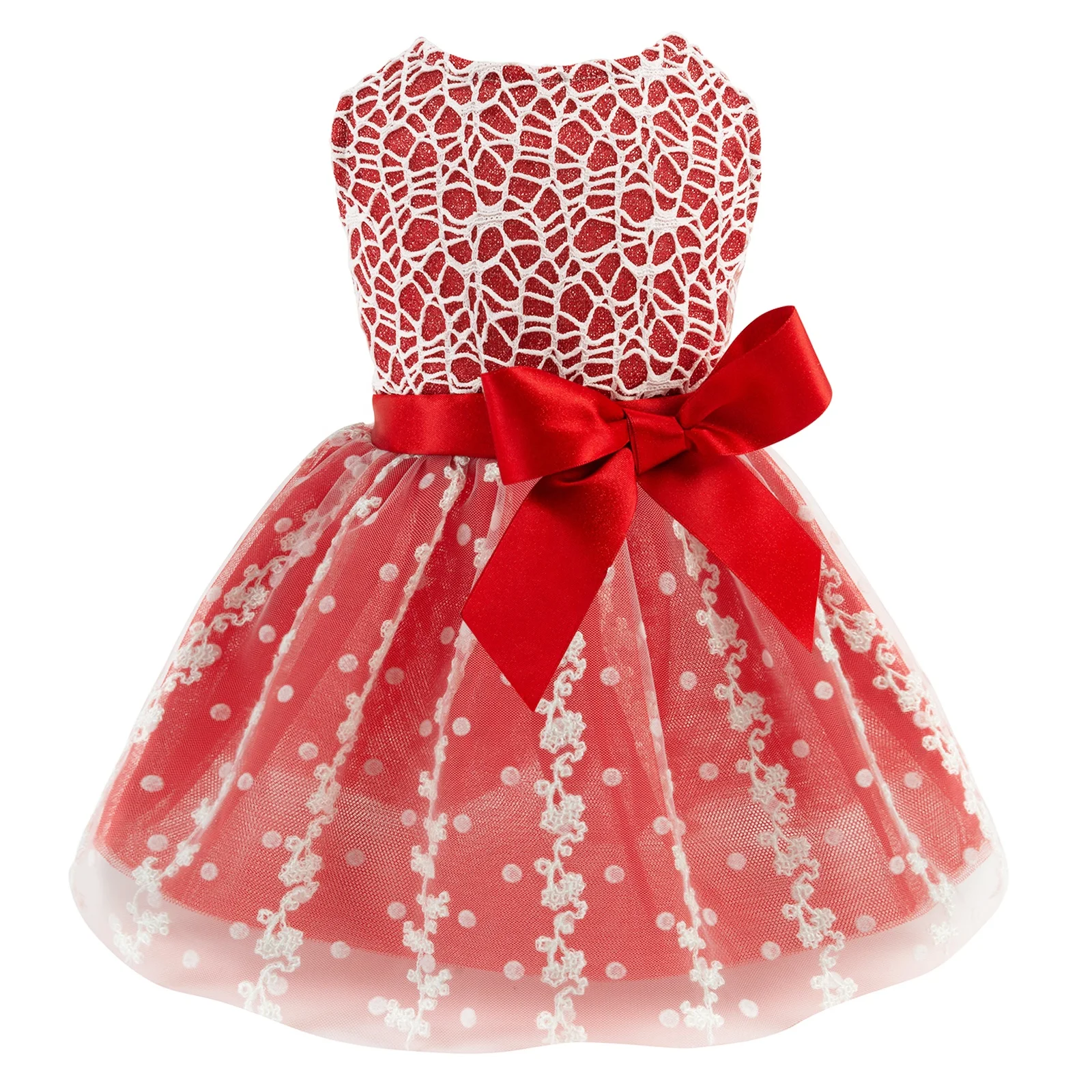 CuteBone Cheap Factory Price Fashion Design Color Dog Outfits Mesh Dog Skirts Summer Puppy Dress for Party