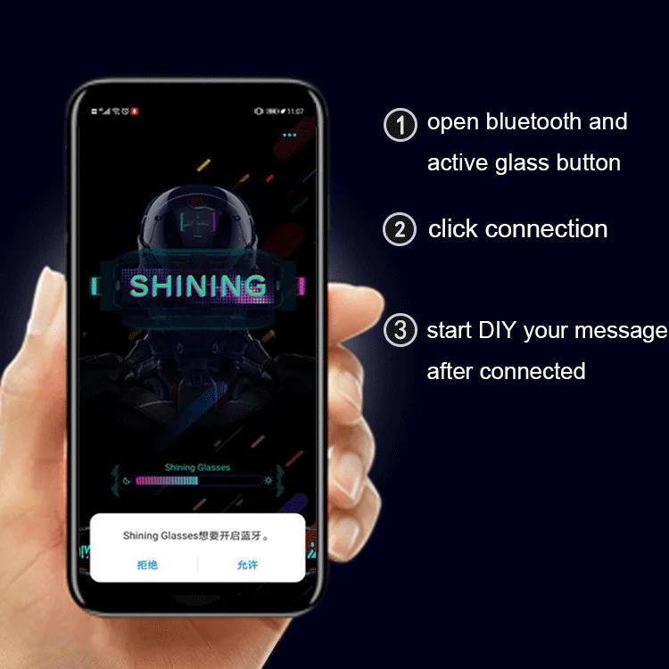 RGB 12X36 Pixel Sunglass LED Light APP Control Message Programmable LED Neon Sunglasses USB Chargeable LED Sunglasses