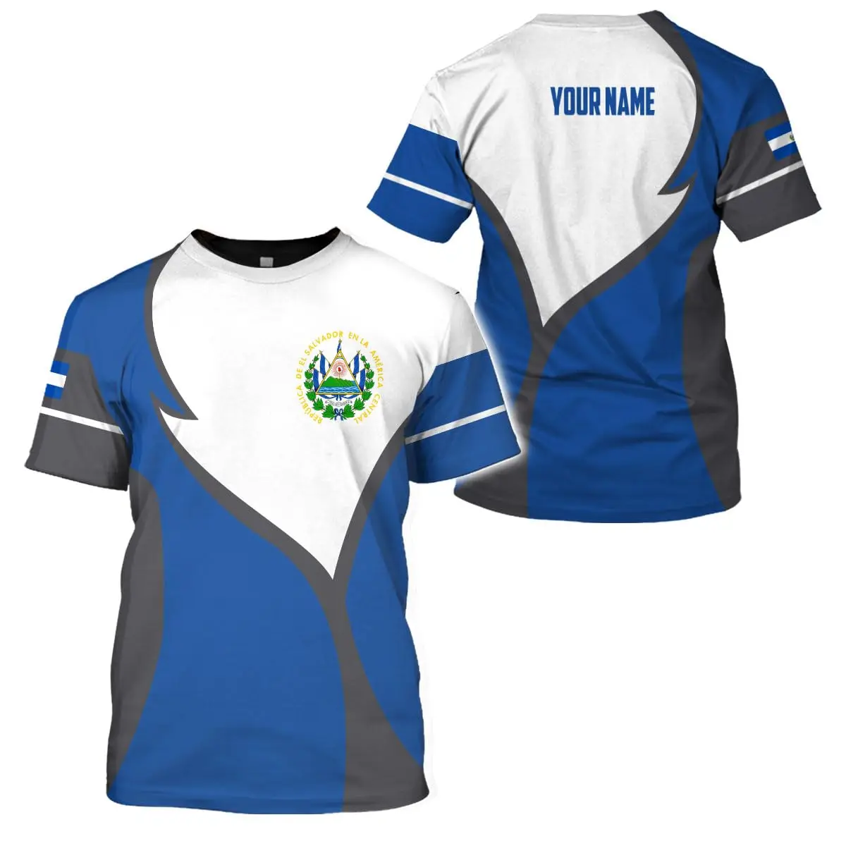 Drop Shipping Products 2023 El Salvador Flag Pattern Men Outdoor Large Size Sports Jersey Tee Comfortable Elastic T-Shirt Cheap