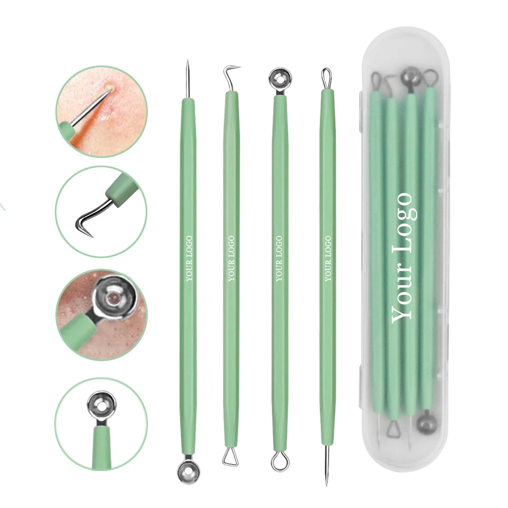 Double-end  Comedone Extractor Pimple Pin Acne Needle Blackhead Remover Tool Set for Facial Cleaning