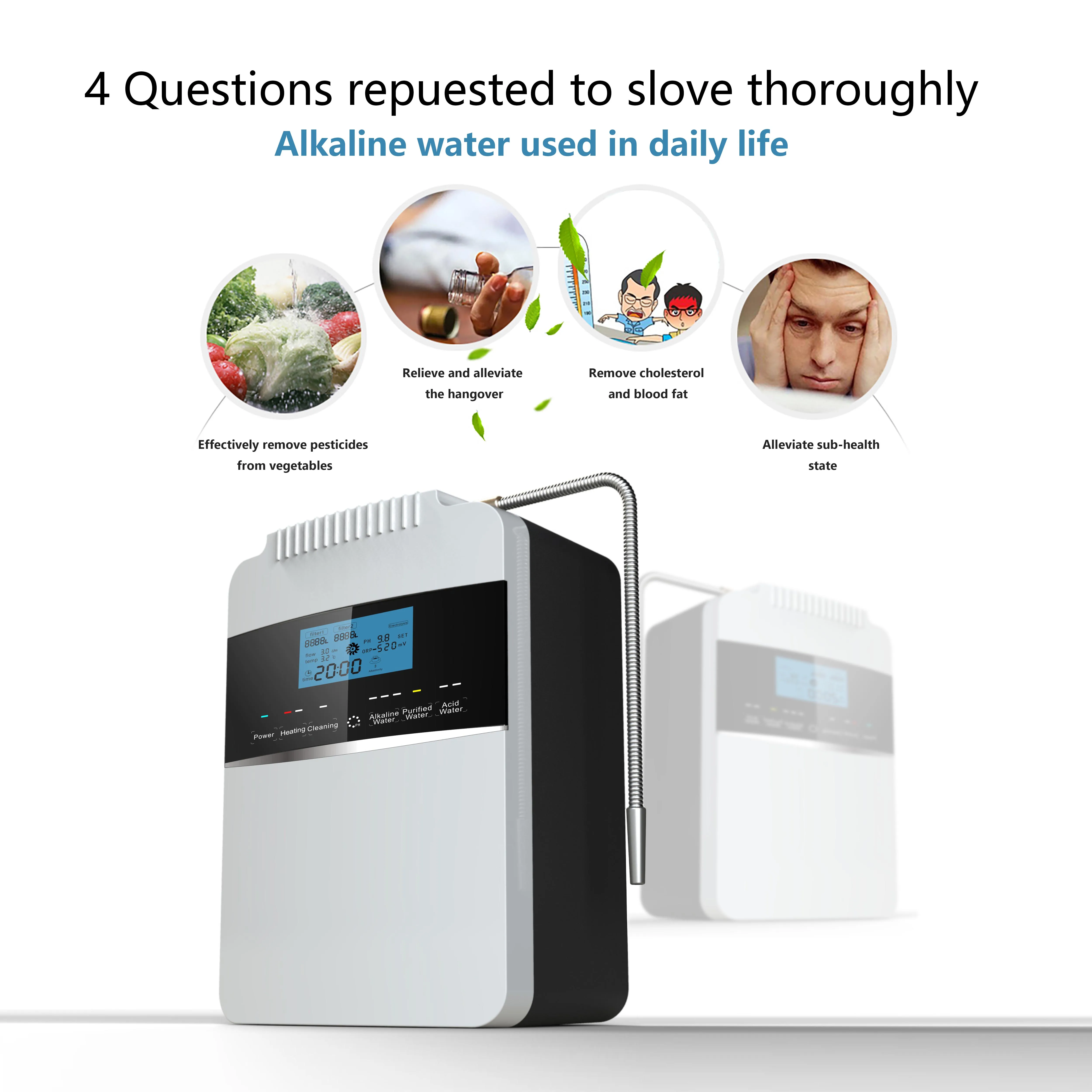 Commercial Industrial 9-Plate Titanium Hydrogen Water Generator Machine Alkaline Water Ionizer High-End Water Filters