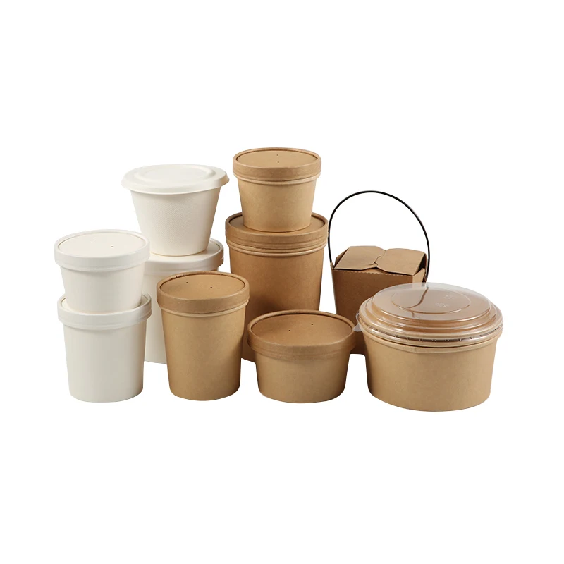 Wholesale eco compostable tableware 16oz biodegradable disposable soup container sugarcane bagasse takeaway soup bowl with lid