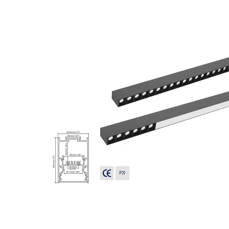 Hot Selling LS50 Aluminum Extrusion Profile for U Shape 53.8*80mm LED Strip Profiles LED Bar Lights Aluminum Channel