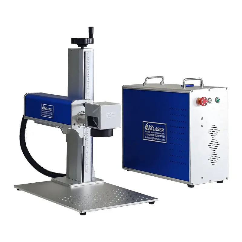 Split Type Mini Laser Fiber Marking and Engraving Machine for Label Name Plate Tag Signage Jewelry Souvenir Metal Nonmetal