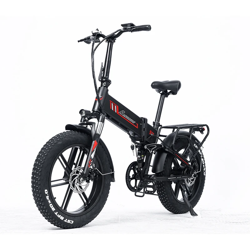 20 дюймов складной горный велосипед с полной подвеской e bike fatbike 1000w17Ah 7-скоростной Электрический со встроенными колесами из магниевого сплава