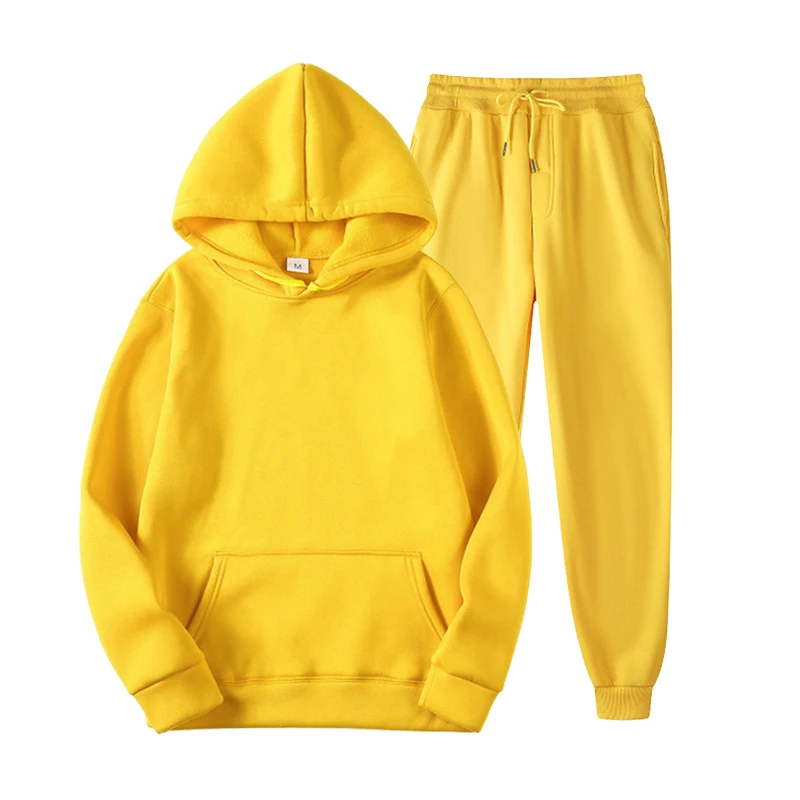 2021 Autumn winter jogger fashion high quality sport clothes tracksuit pullover hoodie sweatshirts sets plain sweat