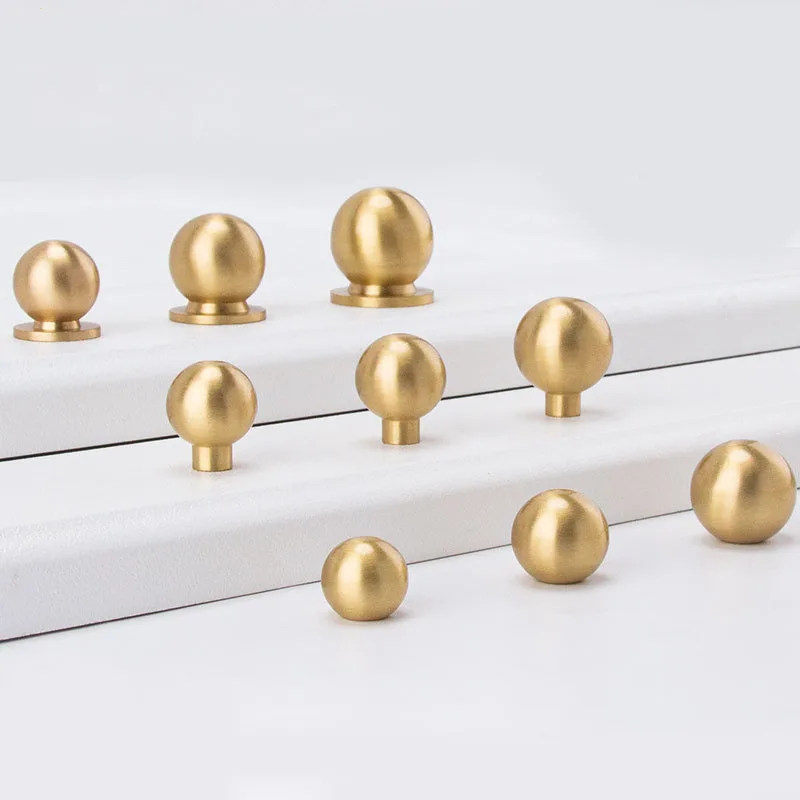 Brushed Solid Brass Ball Shape Funiture Dresser Knob Gold Kitchen Cabinet Drawer Knobs for Furniture Cabinet Cupboard Door