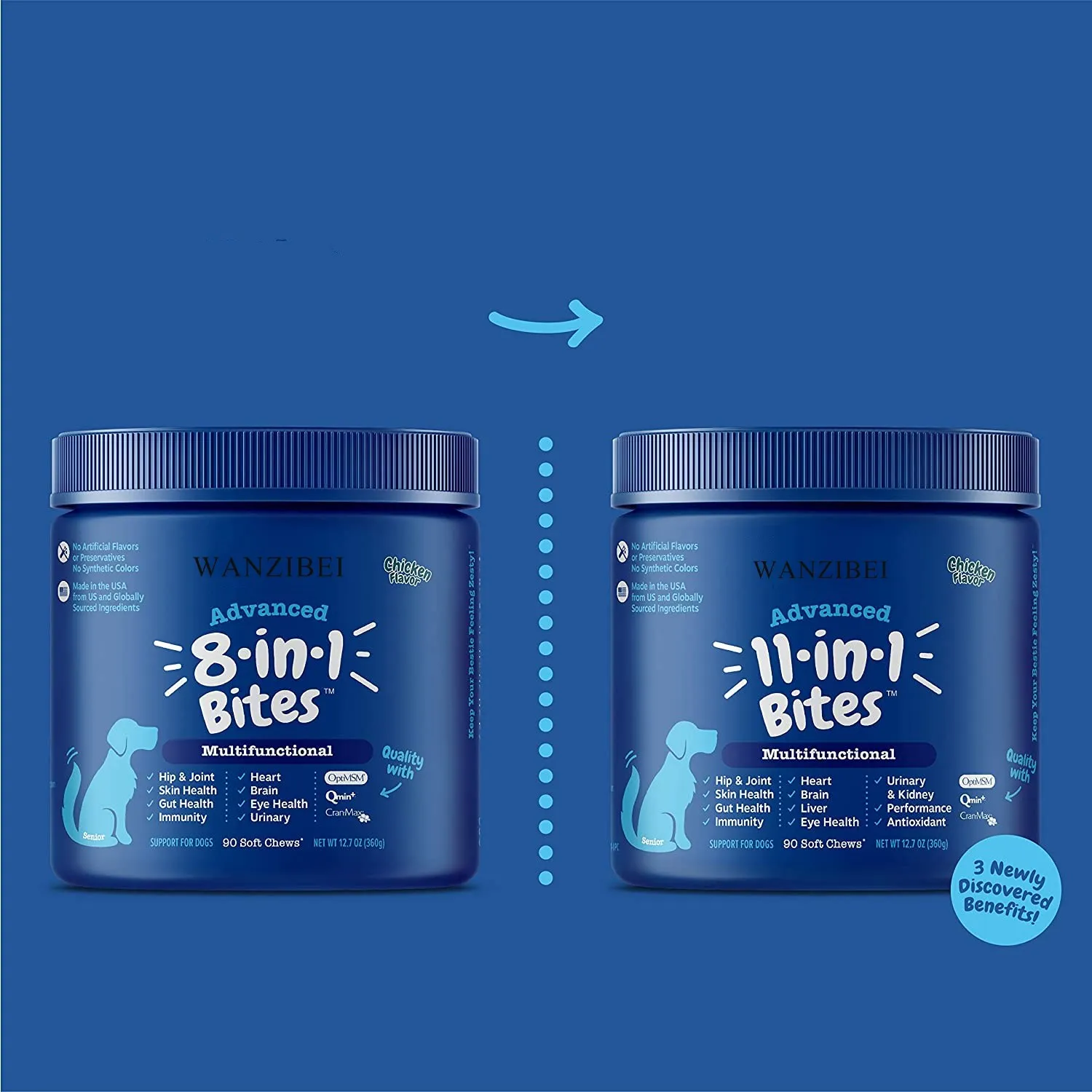 2021 WANZIBEI OEM Private Label Pet Multivitamin Tablet Soft Chew Nutrition Immune Supplements for Dog Cats