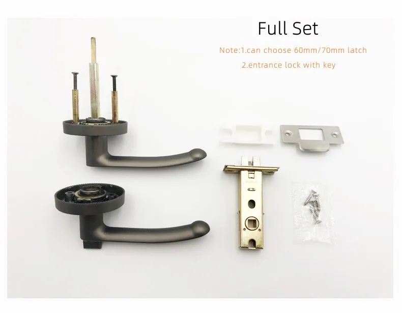 Modern American style round bedroom three-bar handle lock bathroom keyless room door lock