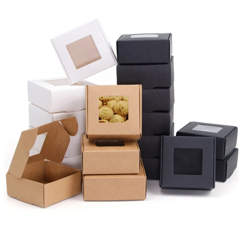 Transparent Clear Window Gift Soap Packaging Paper Box For Wedding New Year Christmas Handmade Gifts Package Boxes