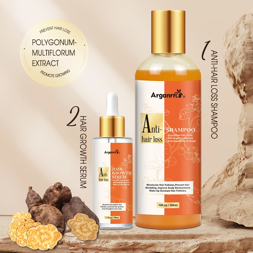 Independent development Hair Care Set Regrowth Anti LOSS Shampoo And Hair Growth Serum Angelica Sinensis Angelica Sinensis