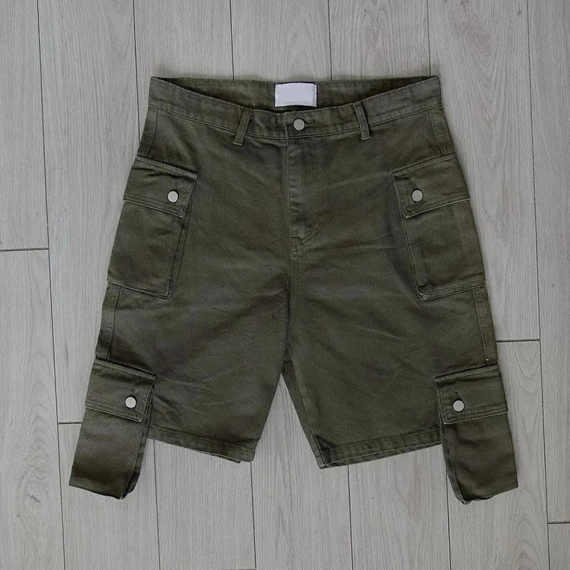 custom design cheap hot sell pants mens 95% cotton 5%polyester cargo shorts with button pockets