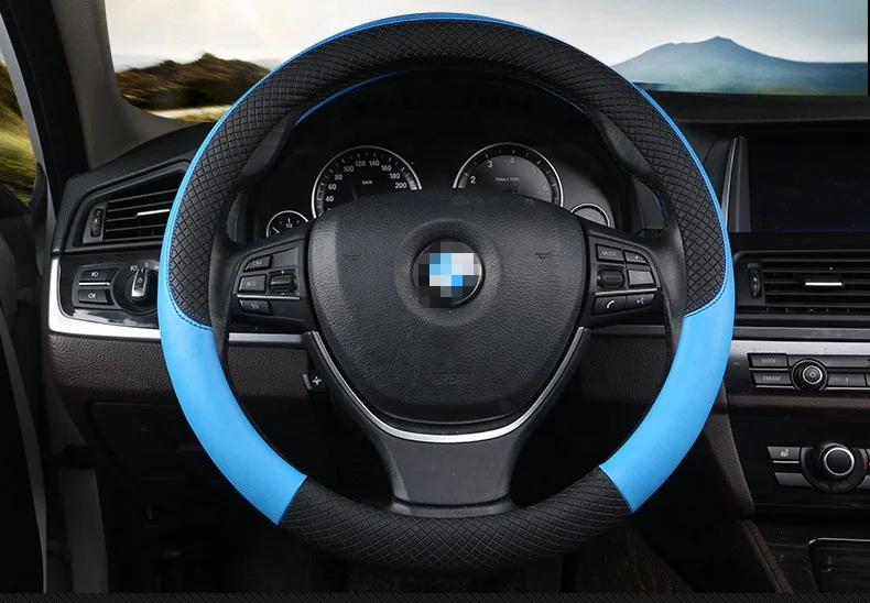 
High Quality PVC PU Leather Car Steering Wheel Cover for Women and Men 