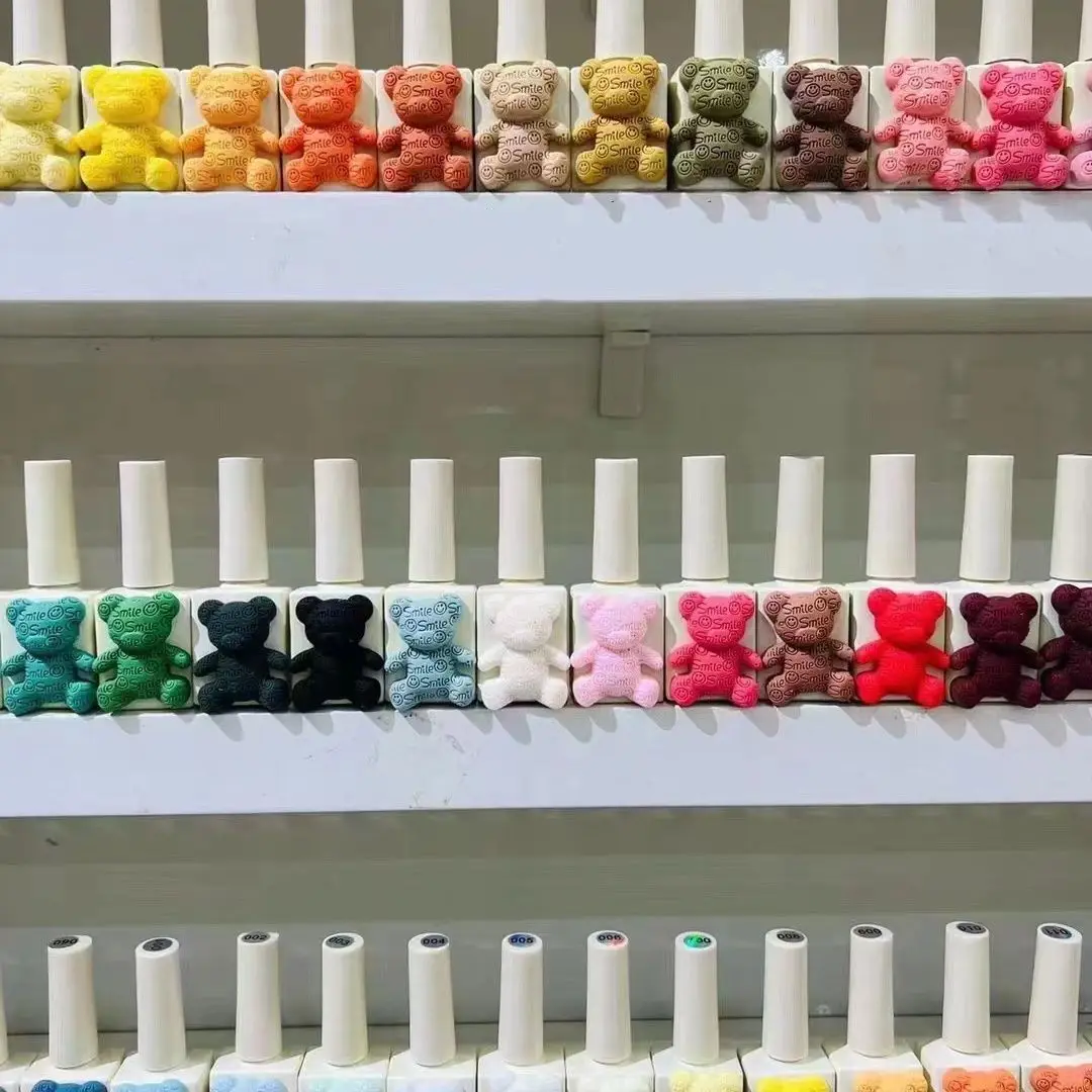 Amazon hot sale nails art supplies lovely bear nail polish kit  60 color soak off uv gel polish set with color plate for salon