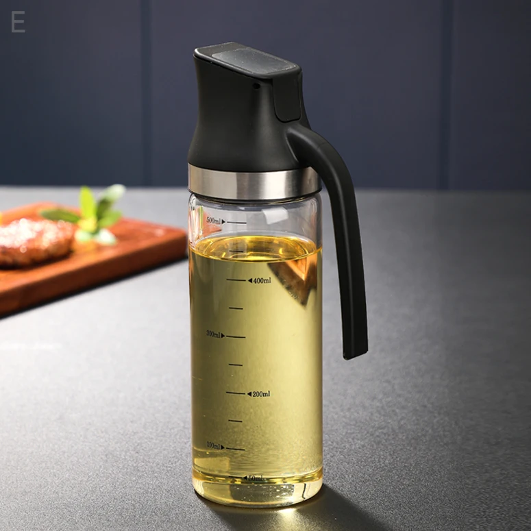 Popular kitchen utensils design oil dispenser oil bottle kitchen cooking olive  stainless steel glass cook oil bottle