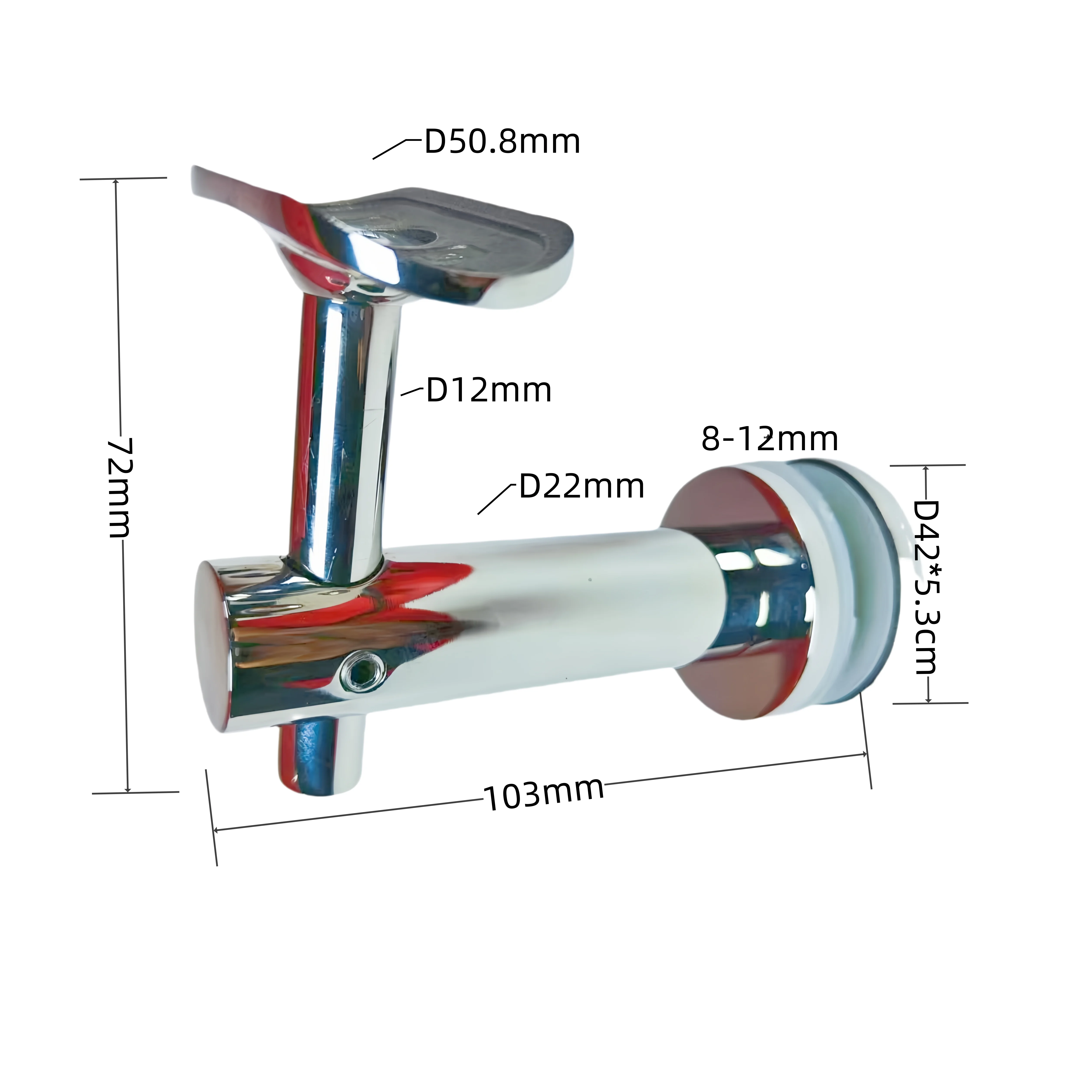 Stainless Steel Stair Railing Clamp Glass Handrail Wall Bracket Fitting Stairway Rails Holders Guardrails Handrail Brackets