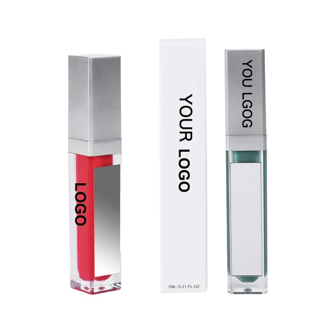 Perfect private label tube packaging shiny glossy lipgloss lip gloss with mirror and LED Light