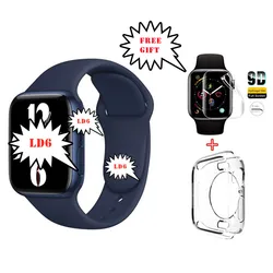 2021 New 1.72inch LD6 Smart Watch BT Calling Full Screen Series 6 Body Temperature Heart Rate Pressure Waterproof