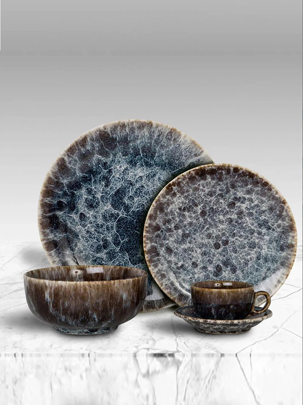 2023 new design transmutation glaze print plate  leopard design dinnerware china ceramic porcelain bowl made in china