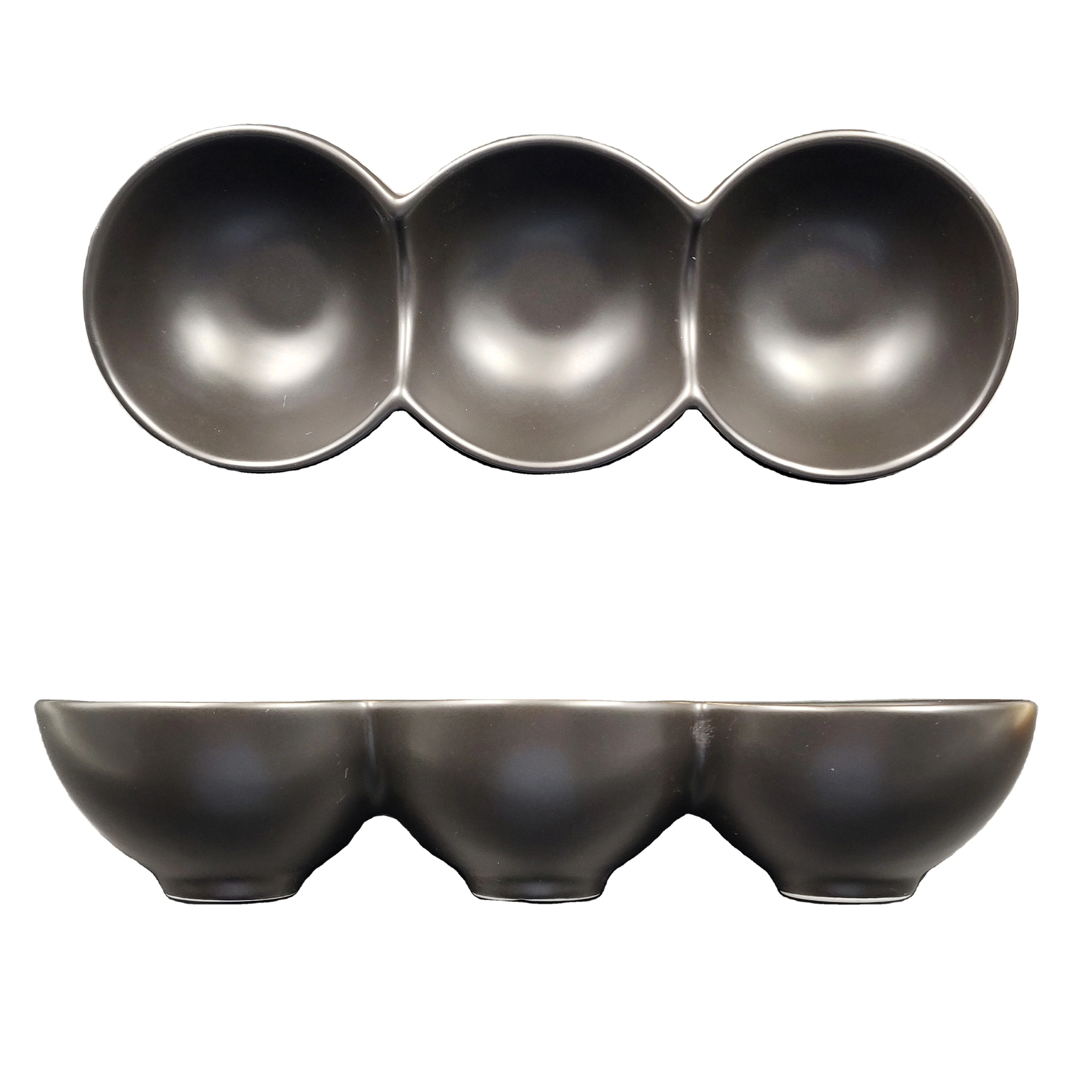 Colorful  Western style ceramic snack 3-parts bowl dessert saucer restaurant hotel  home use  Microwave Oven Safe