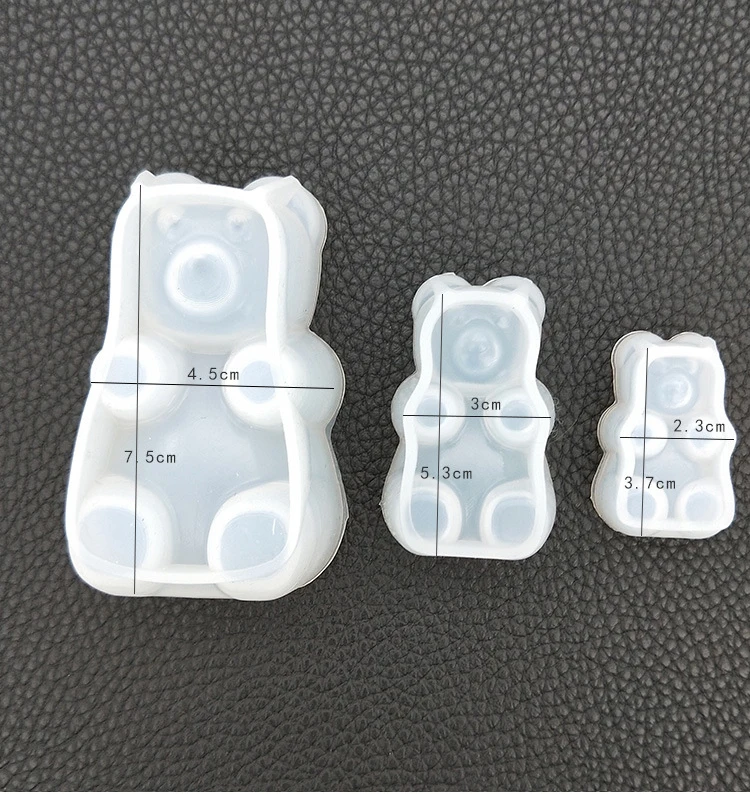 DIY epoxy resin silicone mold drop gummy candy bear mold manual mirror production pendent 3 pieces table Settings