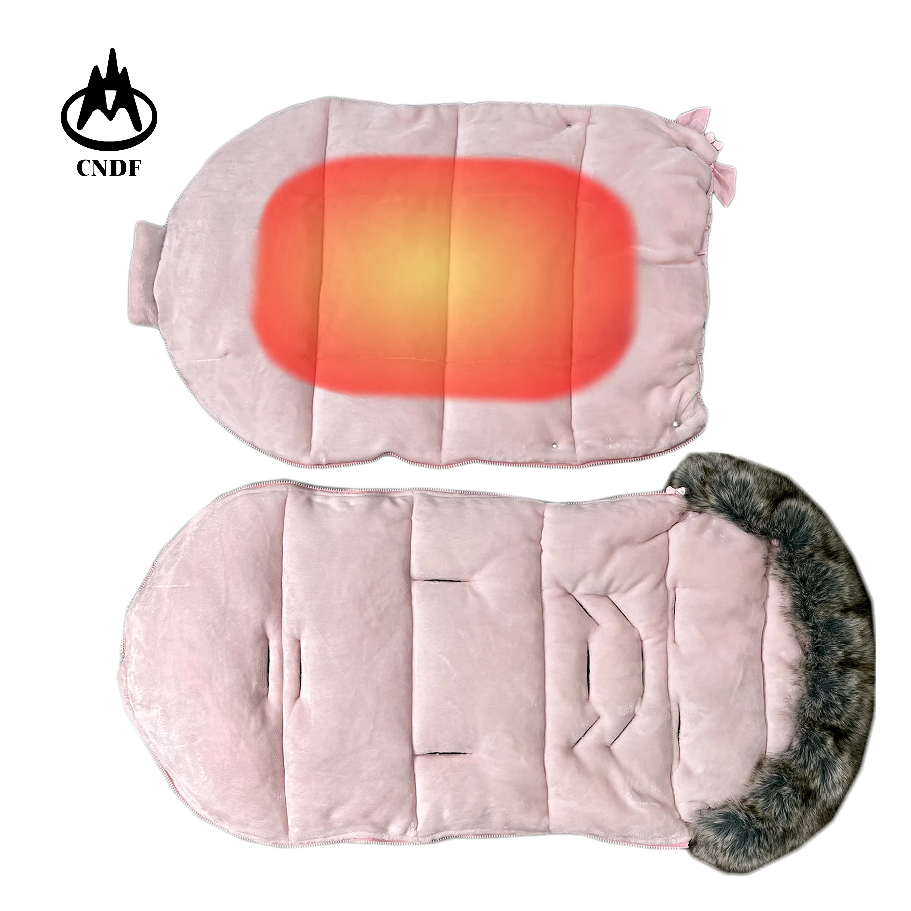 *waterproof soft warm comfortable Winter USB Heated Baby Infant Sleeping Bag with Wool Collar for Baby Stroller