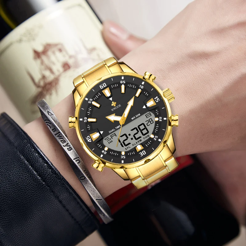 Wholesale Of New Products WWOOR 8890 Digital Quartz Watches Sport Waterproof Wrist Watch For Men Luxury