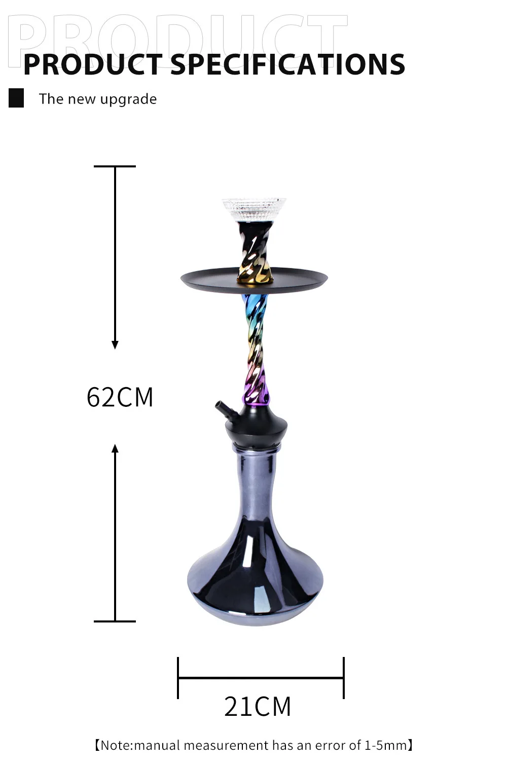 Factory Wholesale cheap New colorful exquisite twist shape arab hookah shisha with large new grainshisha tobacco