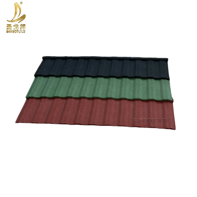 Sangobuild  Elite style long size Stone Coated Metal Roof Tiles for African Markets 0.35mme Building Material Roofing Tiles