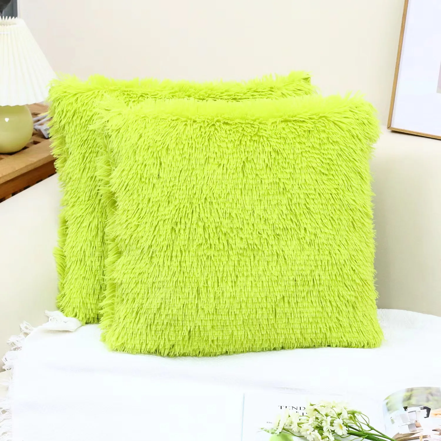 Plush Cushion cover home decor pillow covers living room bedroom sofa decorative pillowcase shaggy fluffy cover